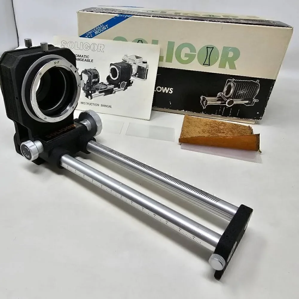 SOLIGOR FLEXOMATIC DOUBLE TRACK BELLOW EXTENSION UNIVERSAL T-2 MOUNT